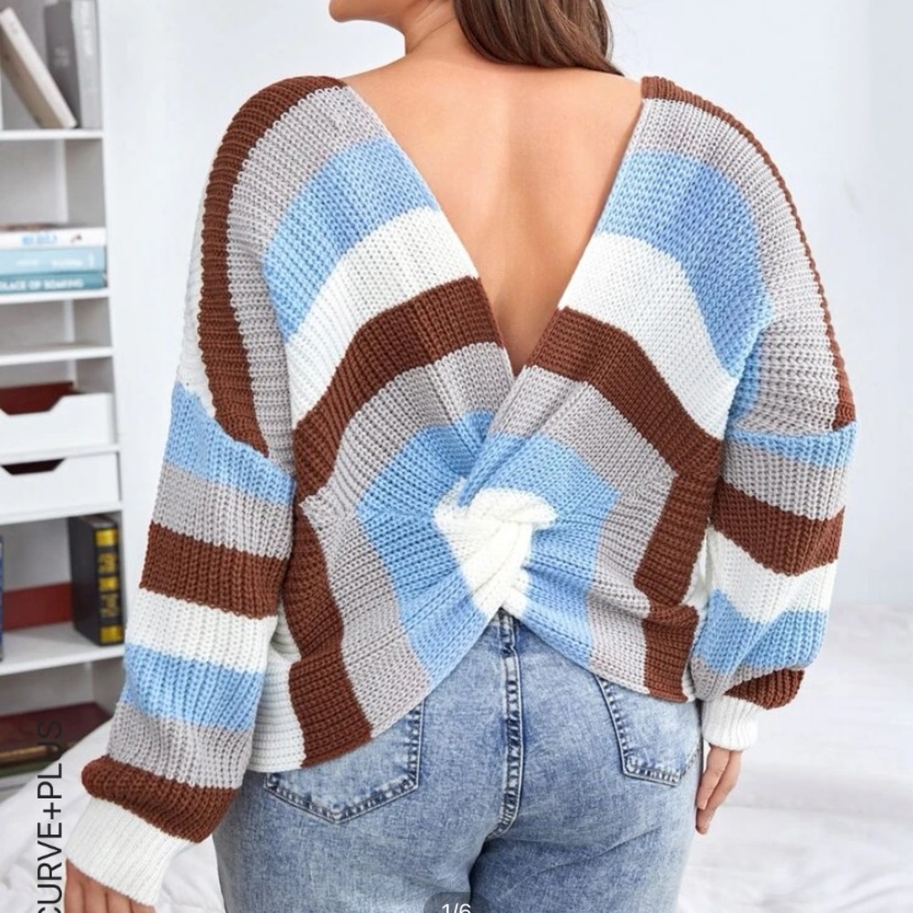 SHEIN off the shoulder knit sweater